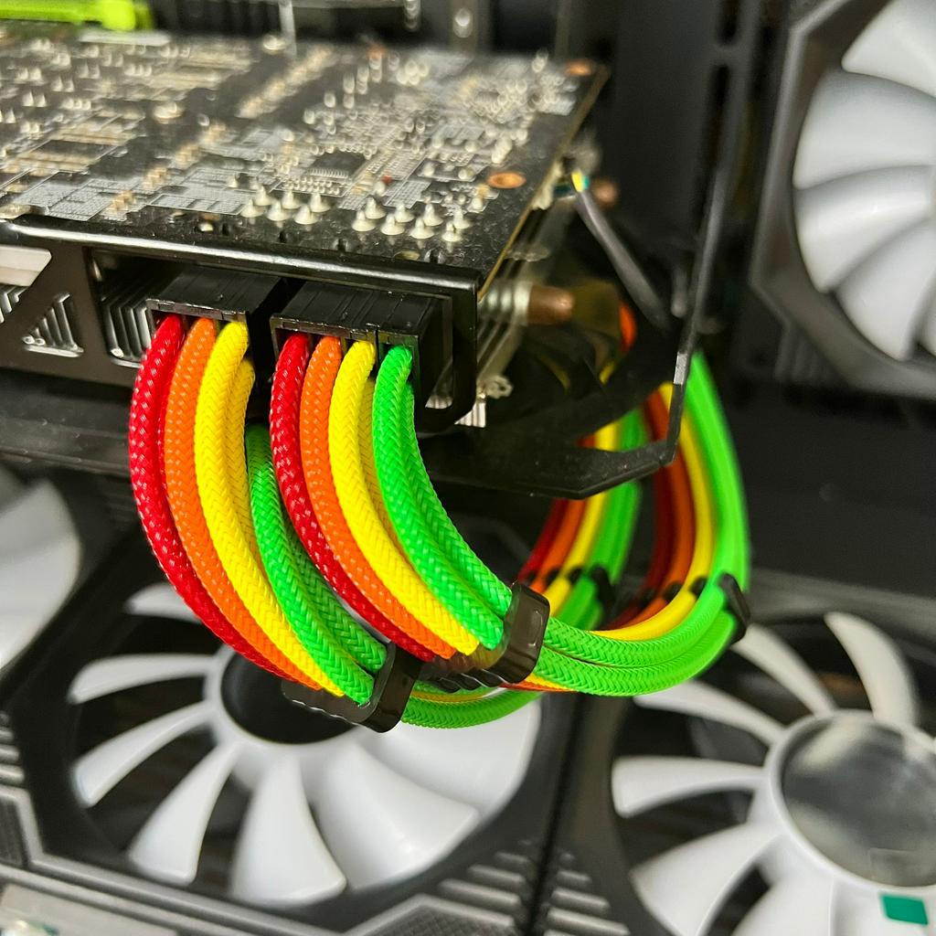 Bộ Dây Nguồn Nối Dài Bọc Dù Colorful Mod Màu Cầu Vồng 7 Mầu - Hàng FullBox