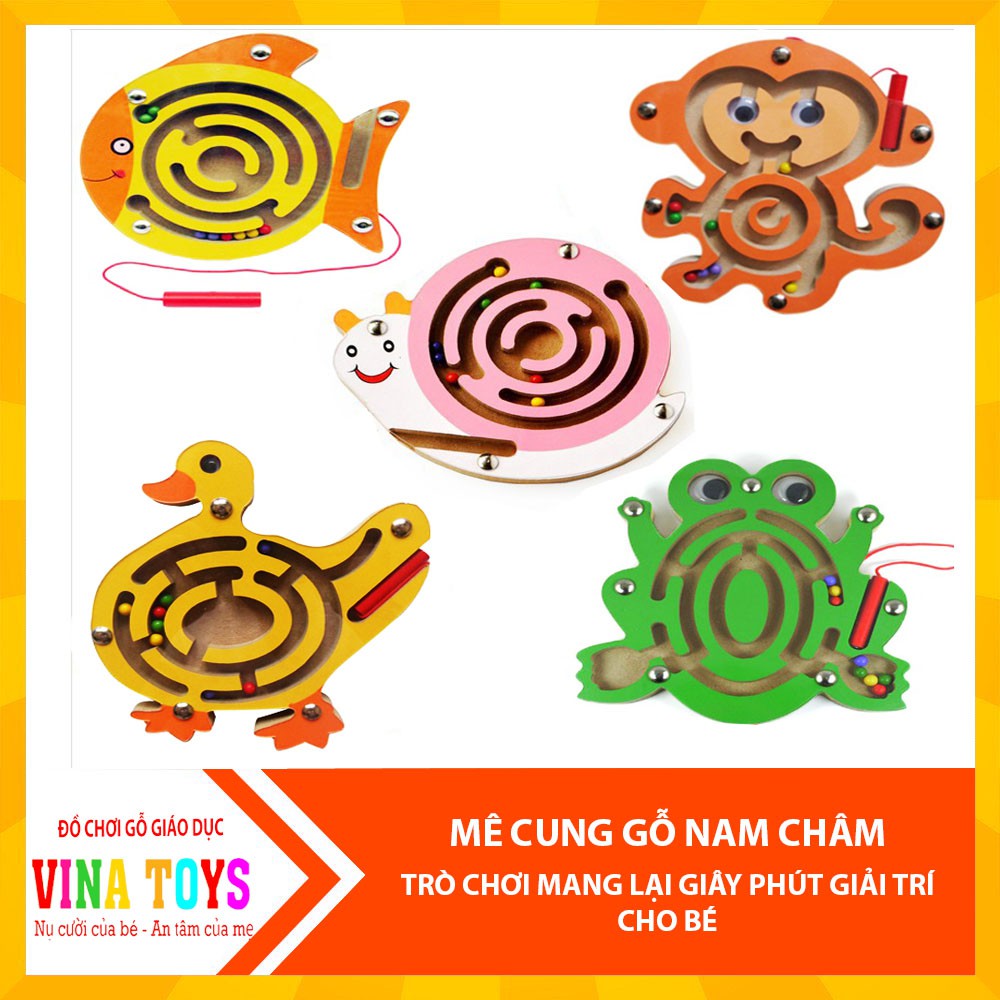 Đồ chơi cho bé trò chơi mê cung gỗ nam châm - Đồ chơi gỗ thông minh VINATOYS