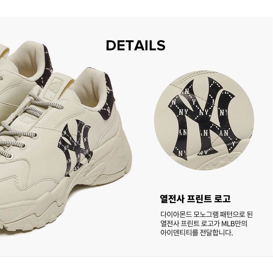 Giày MLB NY Mono Heel Chính Hãng 🔴SIMPLE SNEAKER🔴 MLB Big Ball Chunky Mono Heel New York Yankees Auth