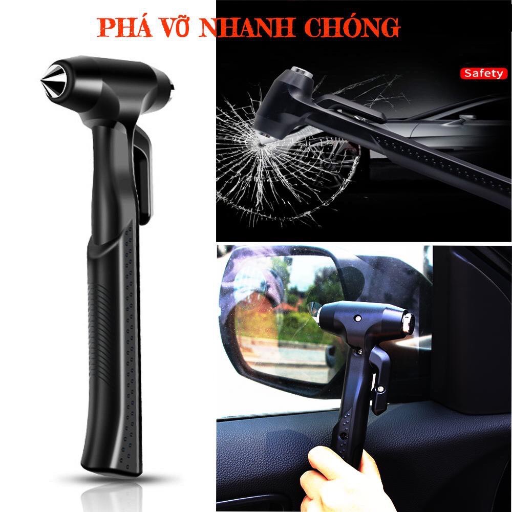 Búa thoát hiểm ô tô Khẩn cấp 3in1 loại tốt, kích thước 23cm x 8cm  chamsocxestore