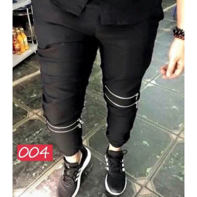Quần jogger khoá zip nam nữ