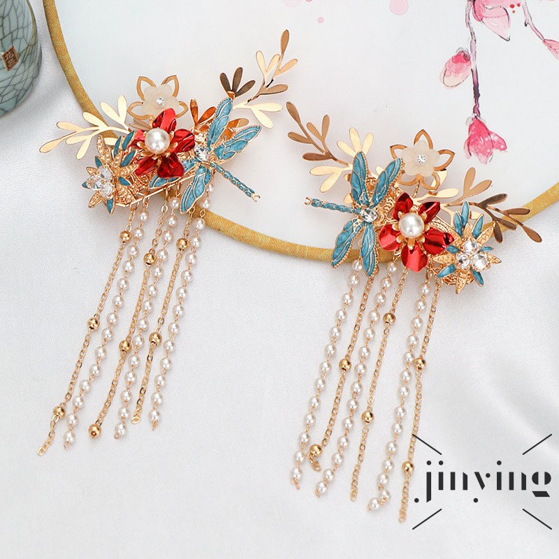 GETNOIVAS Set 1 cặp kẹp tóc hoa chuồn chuồn cho nữ