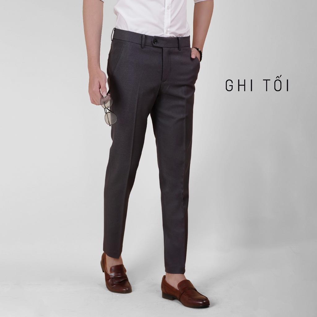 Quần âu công sở nam HTSM Magnor ống côn, cạp cao, size to, vải chéo dày đứng dáng