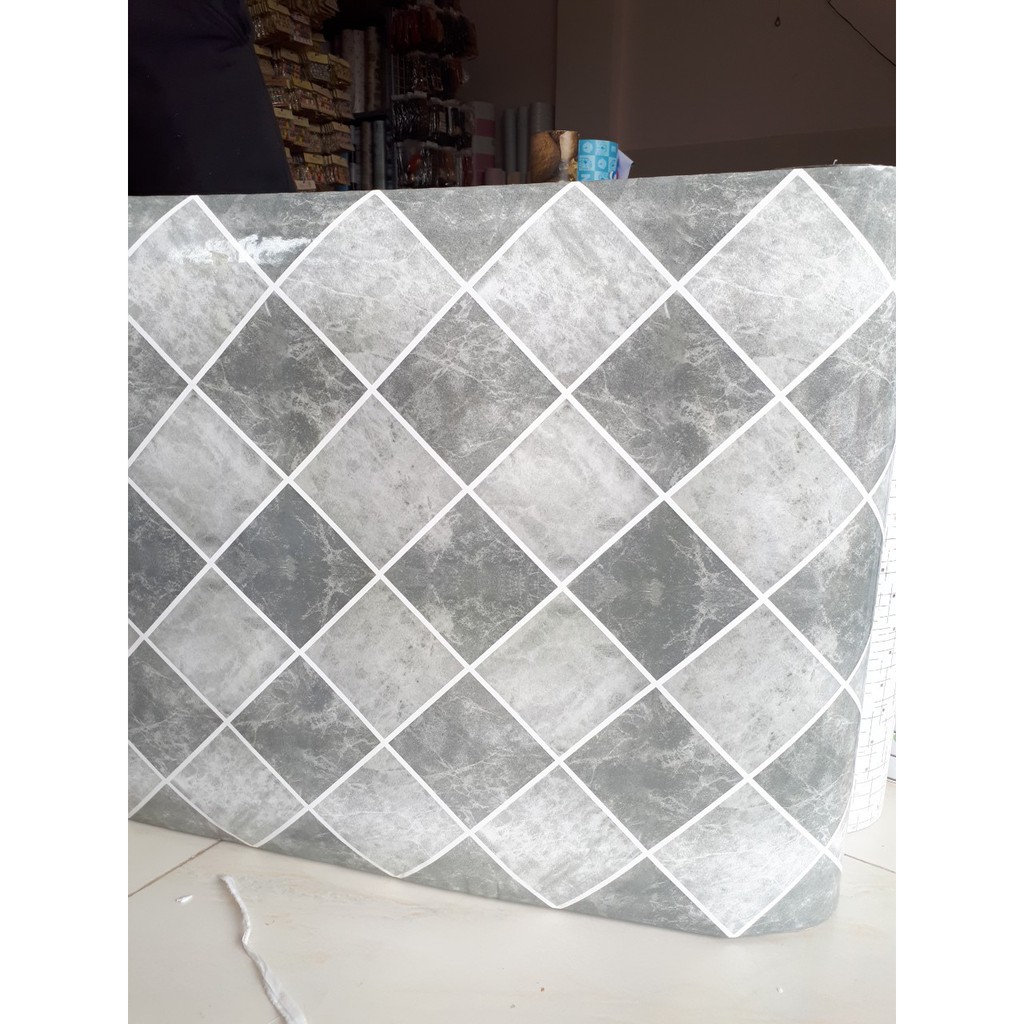 Decal giấy dán tường mẫu ô xám khổ 60cm keo sẵn