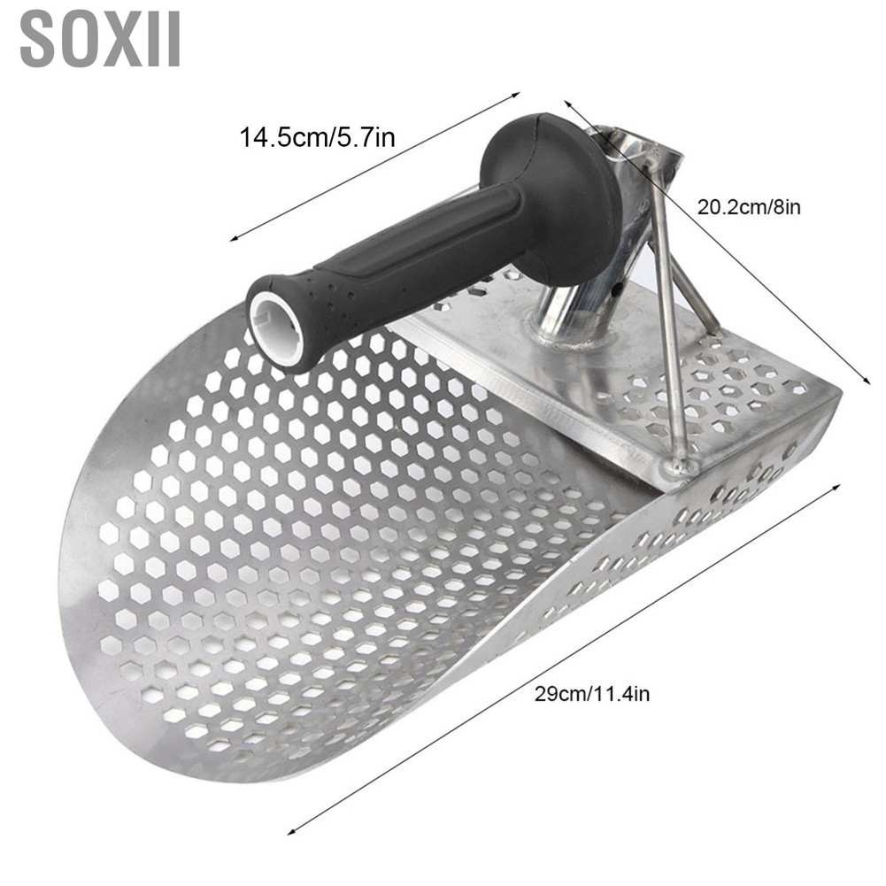 Soxii Beach Sand Scoop  Stainless Steel Lightweight Enhanced Gold Nugget Visibility for Clay Water Surf Lines