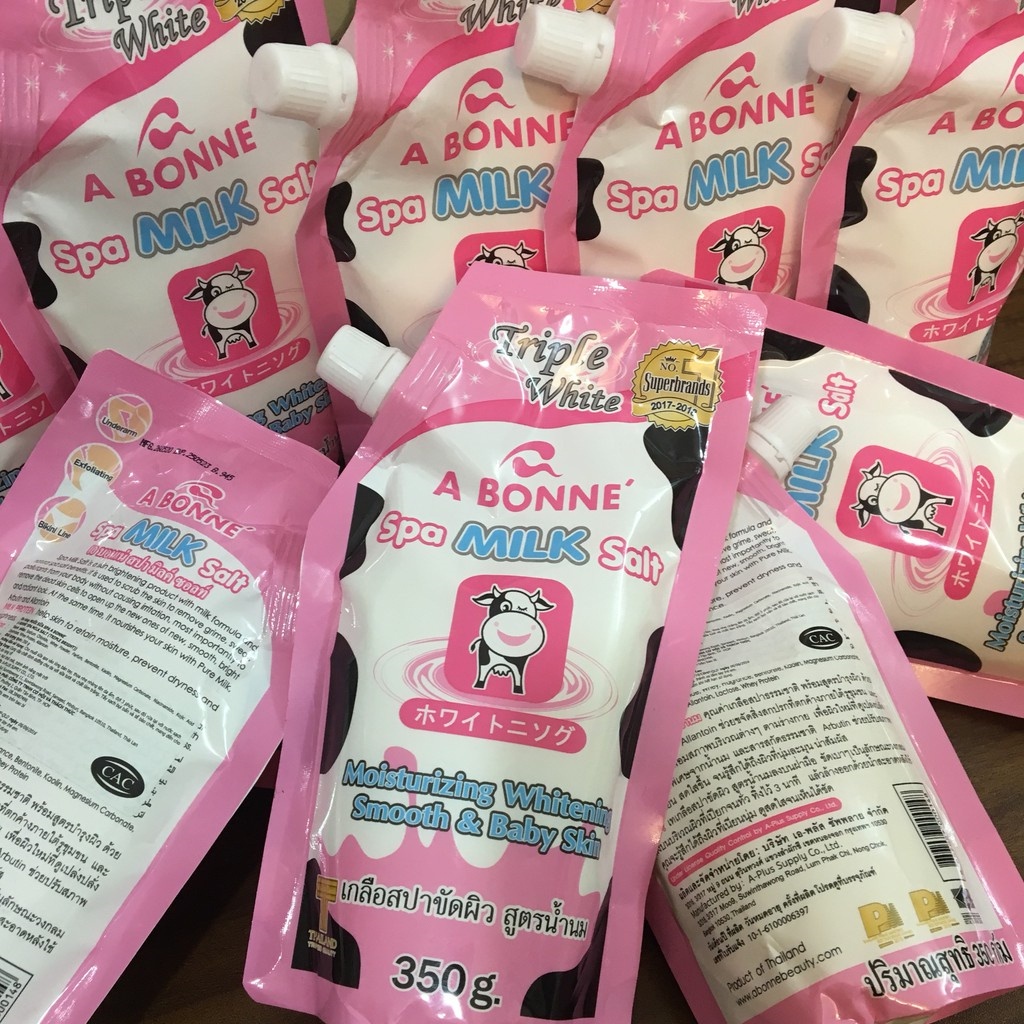 Muối Tắm Sữa Bò Tẩy Tế Bào Chết A Bonne Spa Milk Salt Thái Lan 350gr Tẩy Sạch Bụi Bẩn Tế Bào Chết