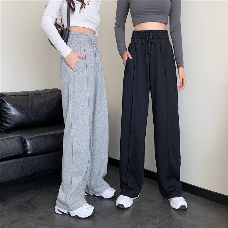 Quần dài lưng cao dáng rộng thiết kế mới năng động thời trang