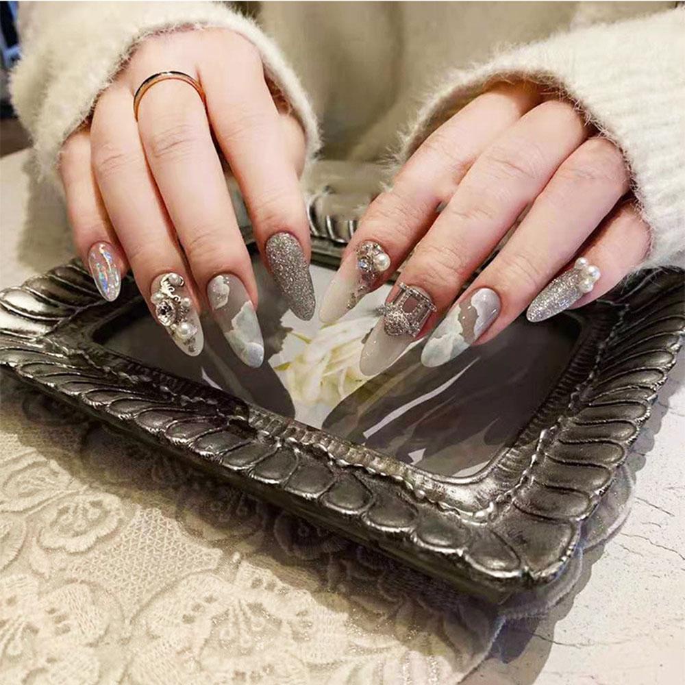 1 Hộp Phụ Kiện Trang Trí Móng Tay Dạng Chuỗi Thời Trang Sang Trọng DIY