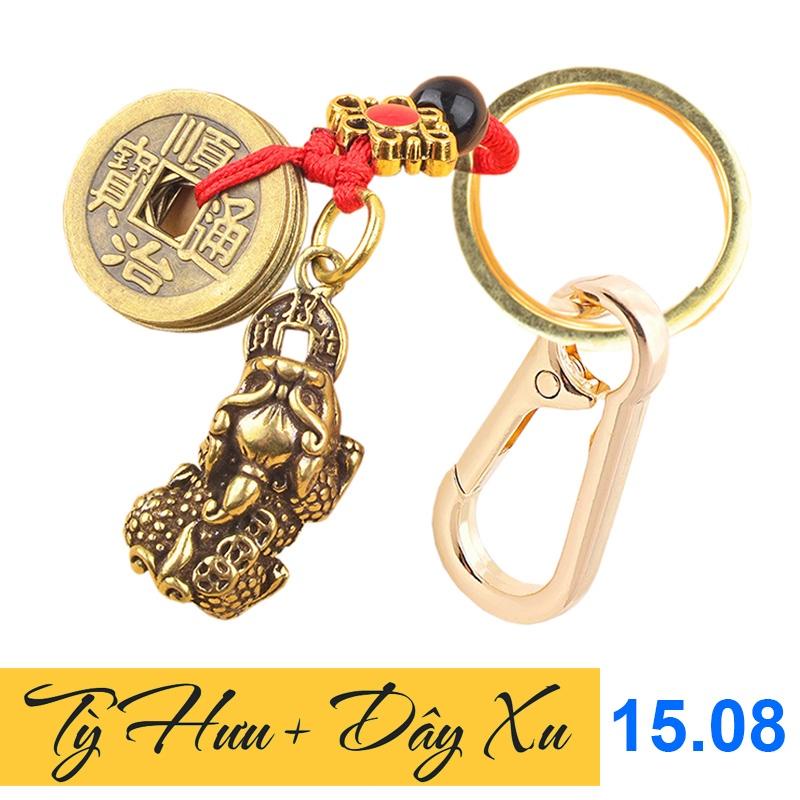 Móc Khóa Xe Máy, Ô Tô Phong Thủy Chất Liệu Đồng Thau Cao Cấp