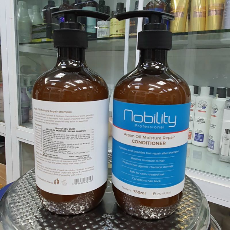 GỘI XẢ NOBILITY AGAN OIL 750ML X 2