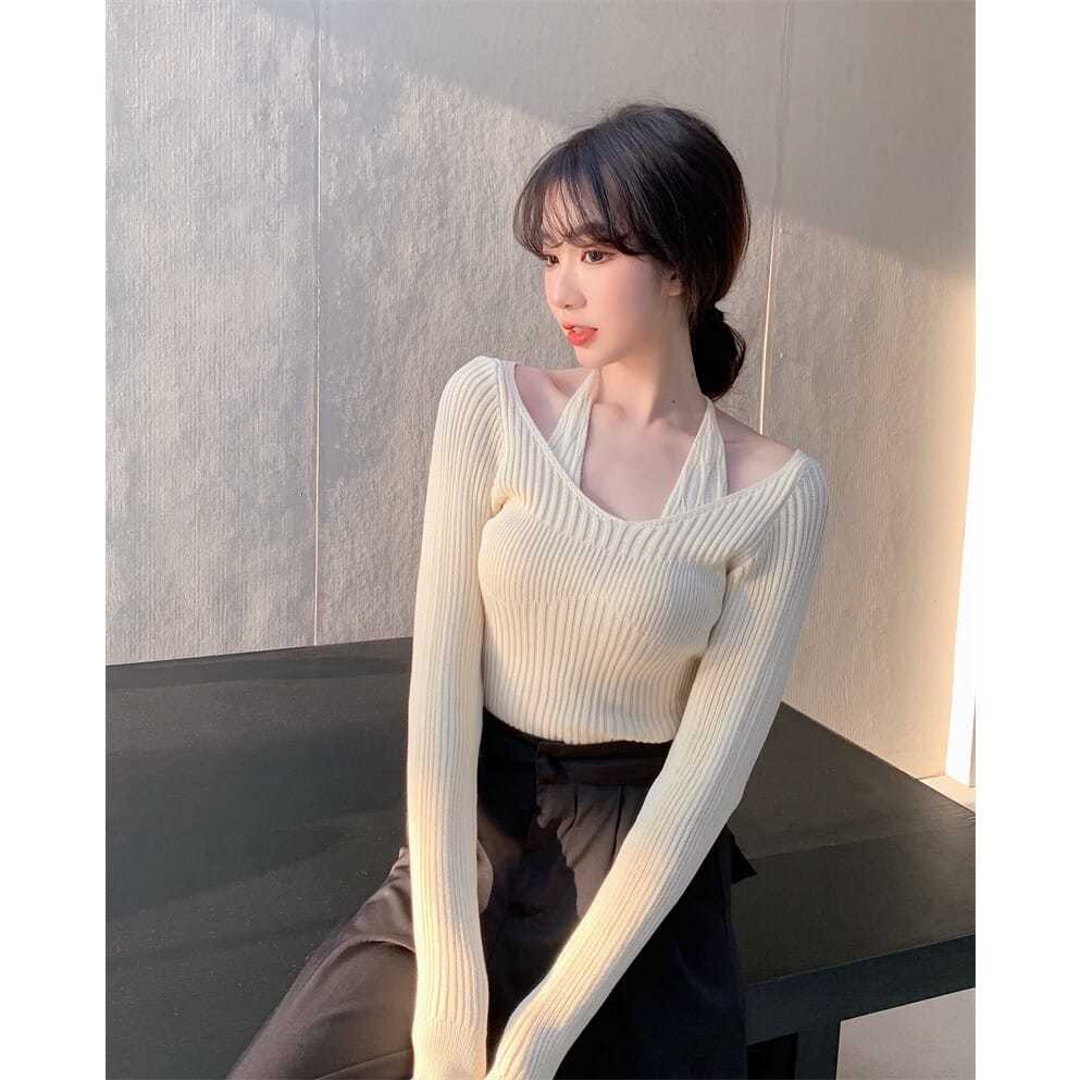 Áo len tay dài giả hai lớp thời trang cho nữ | BigBuy360 - bigbuy360.vn