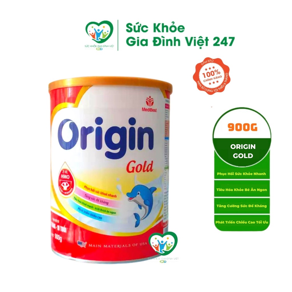 Sữa Origin Gold 900G Dinh Dưỡng Cho Trẻ Ốm Yếu, Suy Dinh Dưỡng, Sức Đề Kháng Kém suckhoegiadinhviet247