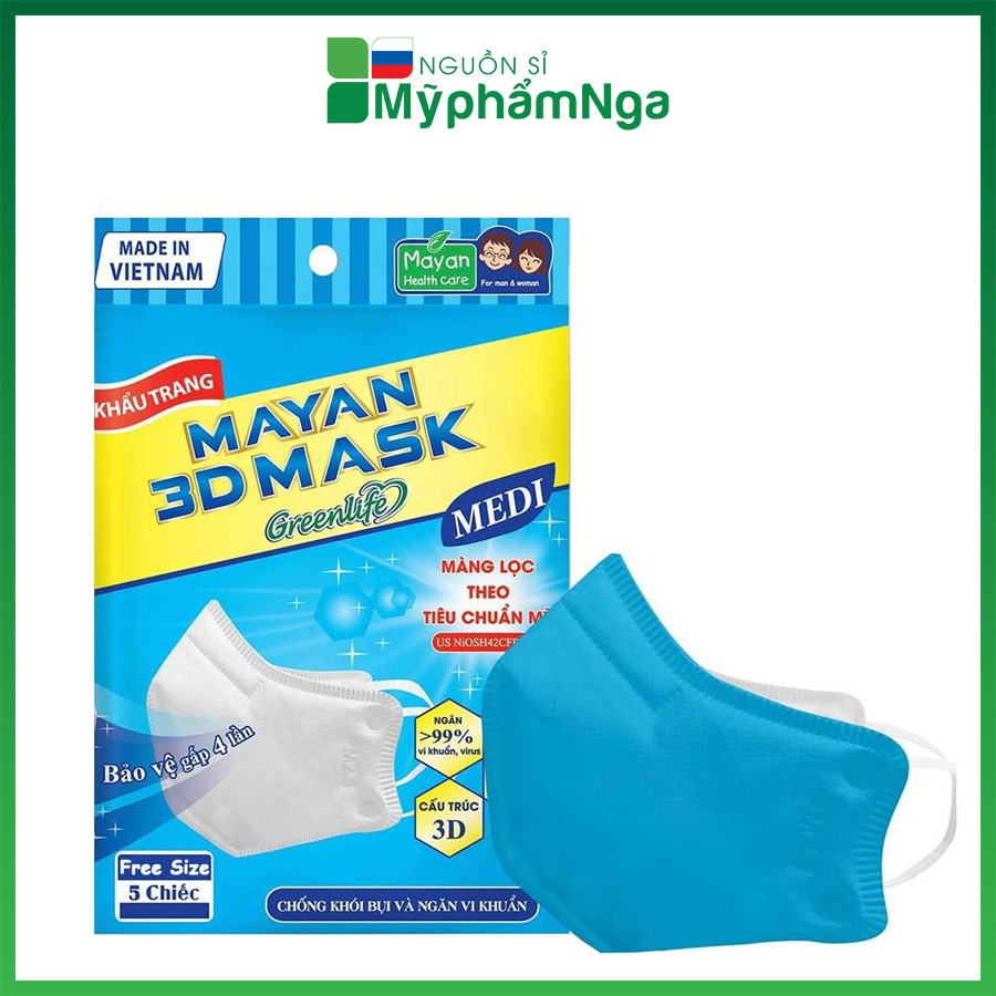 Khẩu trang Mayan 3D mask Medi (1 gói 5 cái)