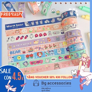 Washi Tape Cute, Băng Dính Washi Tape Trang Trí Sổ Butllet Journal