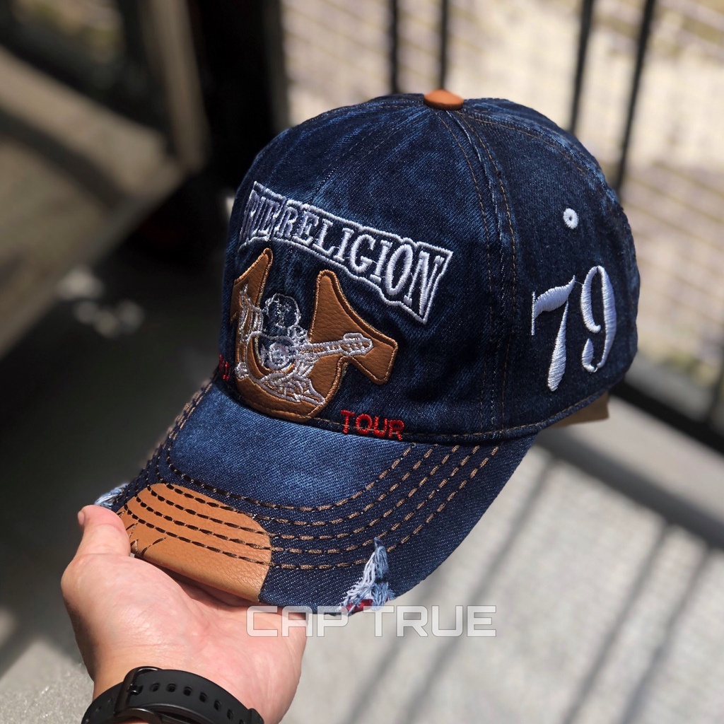 Nón Kết Ông Địa TRUE RELIGION - Mữ Lưỡi Trai Thời Trang Nam Nữ U 79 jean phối da Cực Kì Cá Tính