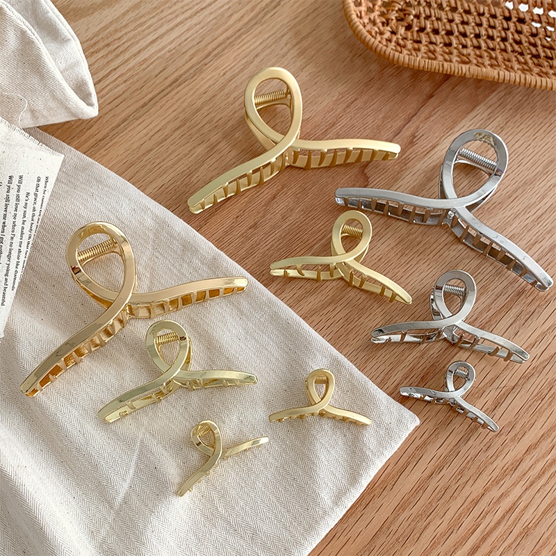 Kẹp Tóc Kim Loại Màu Vàng Kiểu Hàn Quốc Cho Nữ