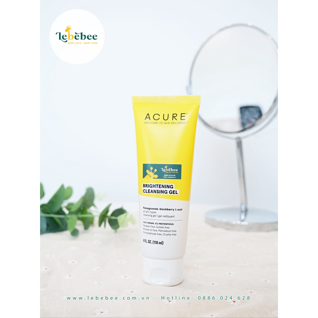 Combo sữa rửa mặt và tẩy da chết organic Acure