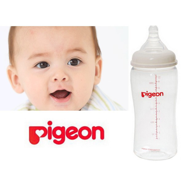 [Mã SRJULY1215 giảm 20K đơn 50K] Bình sữa Pigeon cổ rộng PP Plus 160ML/240ML { CHÍNH HÃNG PIGEON }