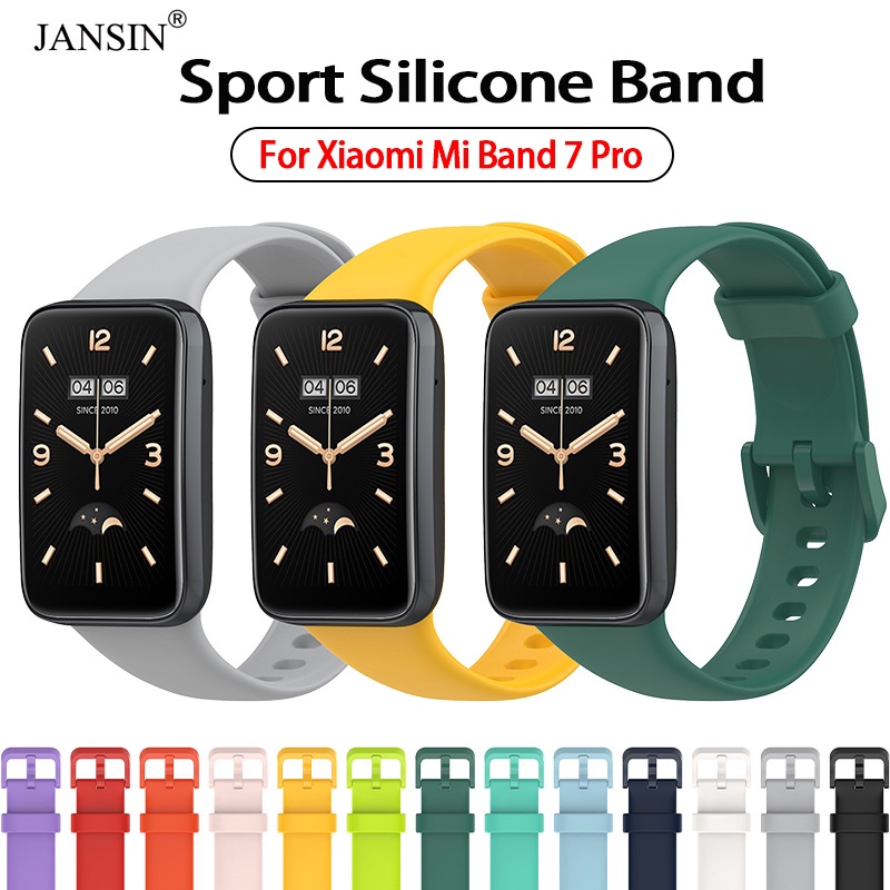 Dây đeo thay thế JANSIN chất liệu silicon màu trơn cho Xiaomi Mi Band 7 Pro / 7 Pro