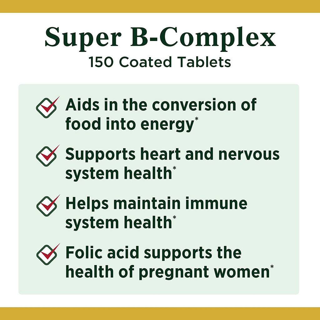 Viên Bổ Sung Vitamin B Tổng Hợp Super B-Complex 150 Viên hãng mỹ date 8.2025