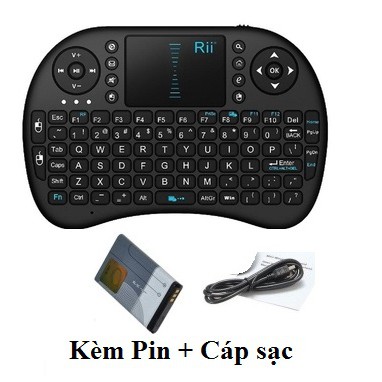 Bàn phím kiêm chuột Wireless UKB500 - tặng kèm pin và cáp sạc (Đen)