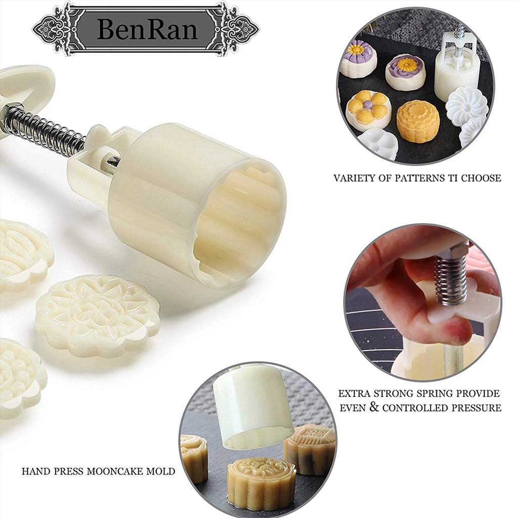 Set 12 Khuôn Cắt Bánh Trung Thu Dạng Tròn 50g