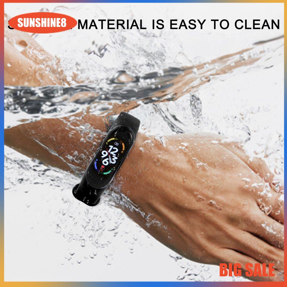 【SUN】Strap For MiBand 7 Silicone Anti-Lost Wristband Bracelet Replacement Strap