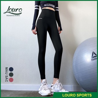 Quần tập gym nữ nâng mông Louro QL22, kiểu quần tập gym nữ  cạp cao sexy dài, lưng cao gen bụng, vải co giãn 4 chiều