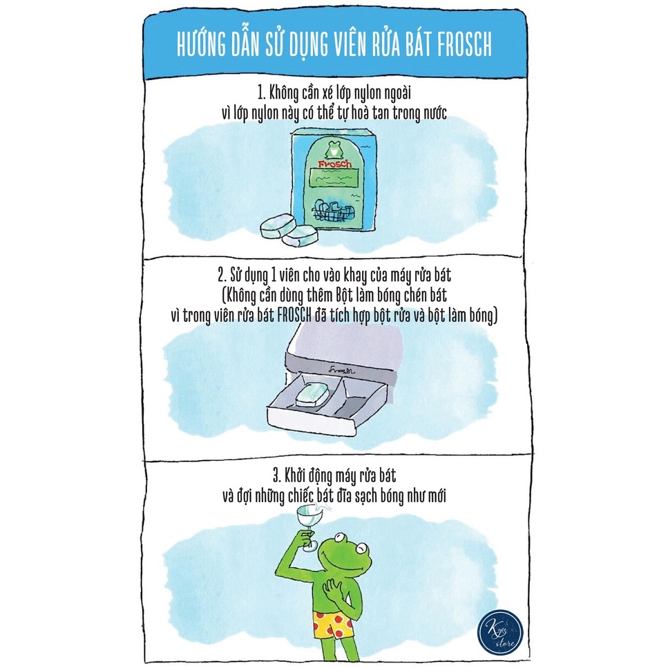 Viên rửa bát Frosch Hàn Quốc tất cả trong 1 làm sạch hiệu quả và an toàn