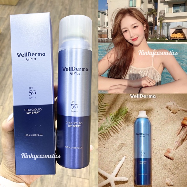 XỊT CHỐNG NẮNG MÁT LẠNH WELLDERMA SPF 50 PA +++ 180ML
