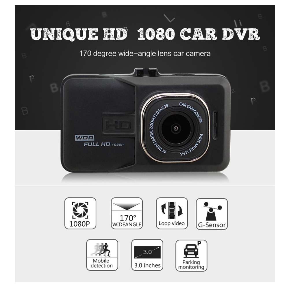 Camera Hành Trình Dvr Full Hd 1080p 3.0 Inch Cho Xe Ô Tô
