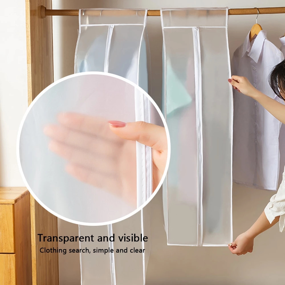 Túi bọc quần áo trong suốt chống bụi chống nước có khóa kéo tiện lợi