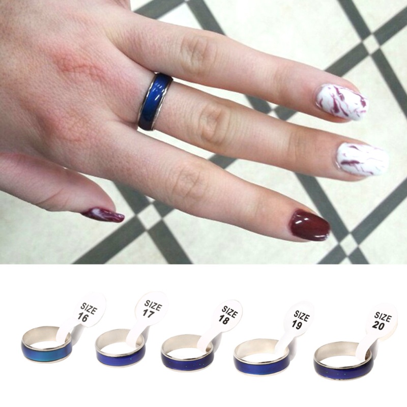 Nhẫn Hình Bầu Dục Cảm Xúc Thay Đổi Màu Sắc Retro