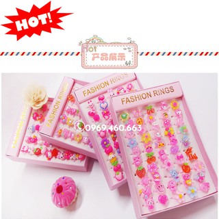 Hộp Nhẫn Nhựa Đẹp Cho Bé 50 Chiếc Max Các Hình Ngộ Nghĩnh,