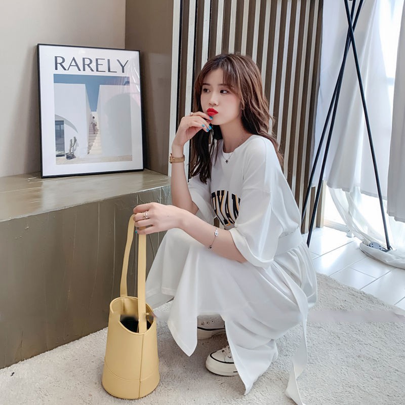 Korean fashion innovation Short-sleeved dress Elegant temperament