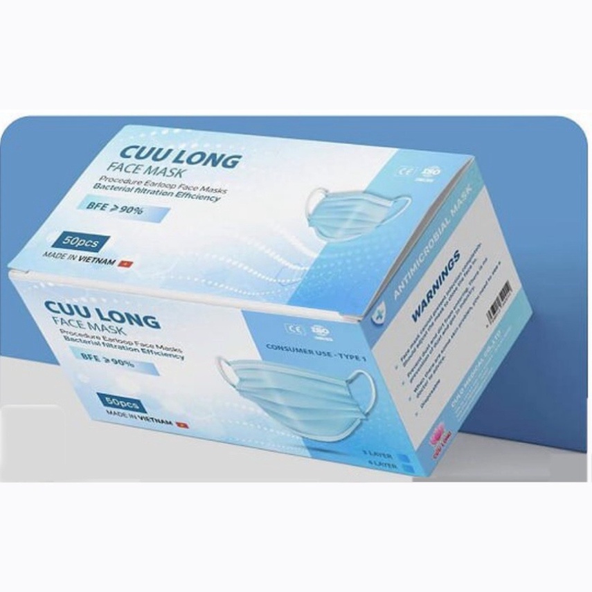 Khẩu trang y tế 4 lớp | Khẩu trang kháng khuẩn CỬU LONG , hàng chính hãng bộ y tế khuyên dùng ( hộp 50 cái) KT Y TẾ | BigBuy360 - bigbuy360.vn