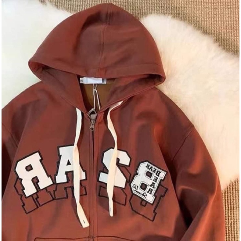 Áo Khoác Nỉ Nâu B2AR [FREESHIP]Áo khoác Nỉ form rộng Ulzzang