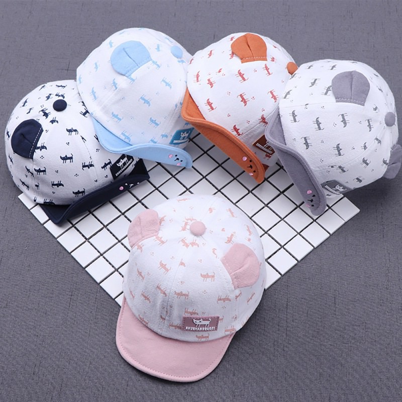 Mũ bóng chày in hình mèo dễ thương cho bé trai bé gái