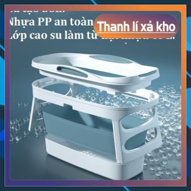 Bồn tắm gấp gọn dành cho người lớn chất liệu nhựa PP và hạt nhựa TPE, dài 140cm có thể làm bể bơi trẻ em