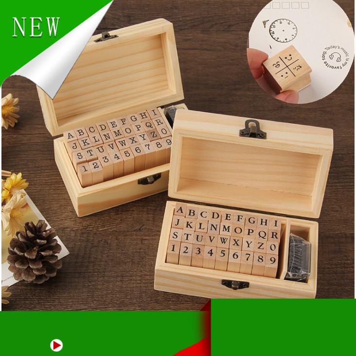 Con Dấu Gỗ Hình Chữ Nhật In Chữ Số Độc Đáo