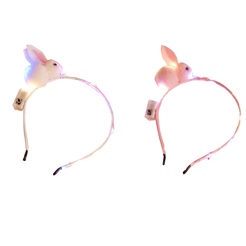 Flgo Băng Đô Cài Tóc Hình Thỏ Nhồi Bông Phát Sáng Đáng Yêu Dành Cho Lễ Tạ Ơn