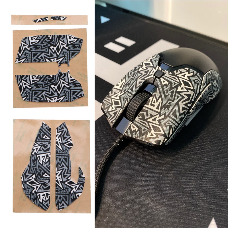 CRE  Hotline Games Mouse Skin Anti-Slip Grip Tape Self Adhesive Design Sweat Resistant Tape Pads for Razer Viper Mini Mouse