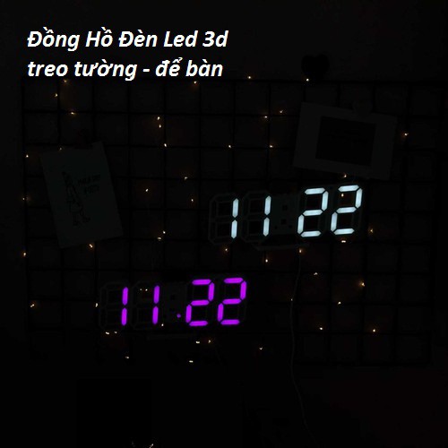 Đồng hồ Điện Tử 3D Để Bàn hoặc Treo Tường Cao Cấp , Đồng Hồ Đèn Led