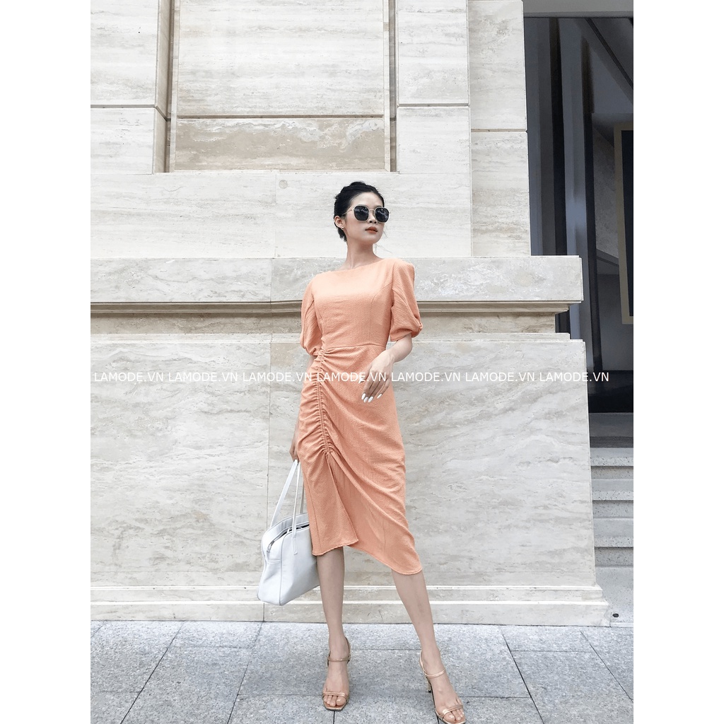 Đầm thiết kế tay xoắn rút dây siêu che bụng Risette DA1058