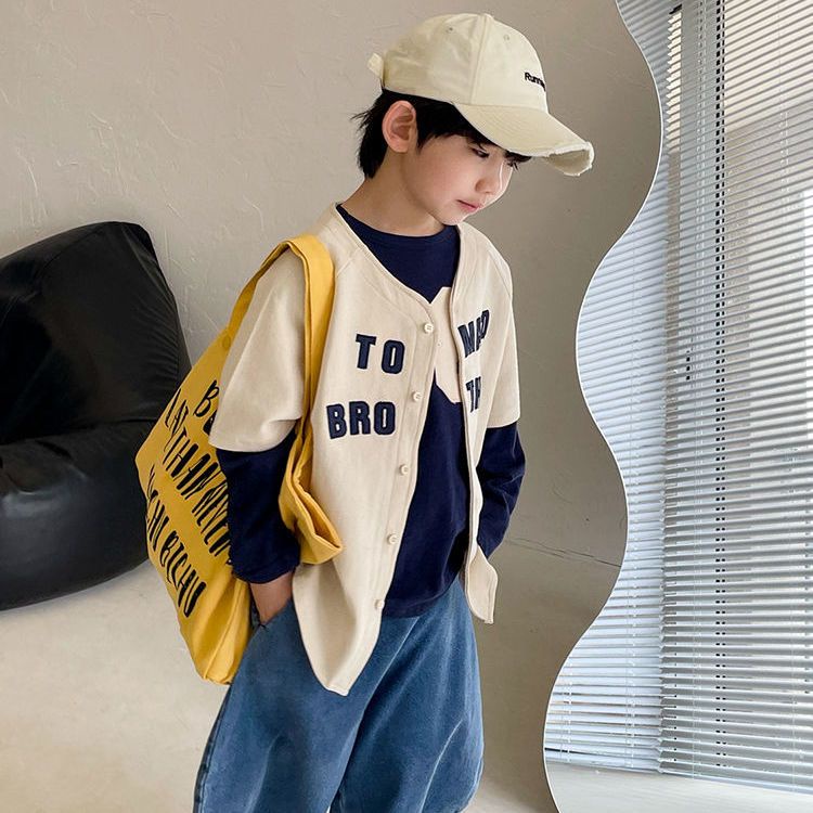 Áo Thun Bóng Chày Cotton Tay Ngắn Phong Cách Nhật Bản Thời Trang Xuân Thu Mới Cho Bé Trai