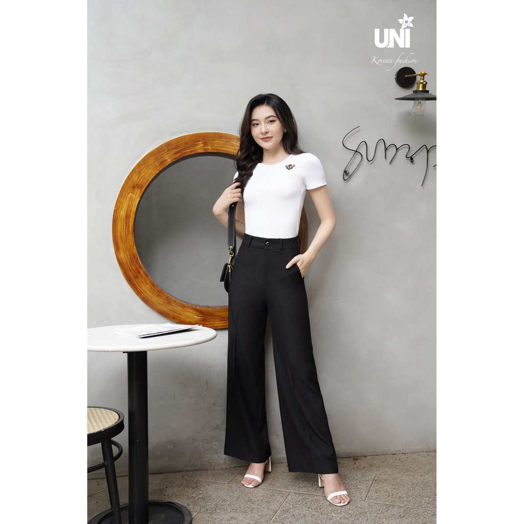 Quần Âu Nữ UNIVTH Công Sở Ống Rộng Cao Cấp 1Q0102