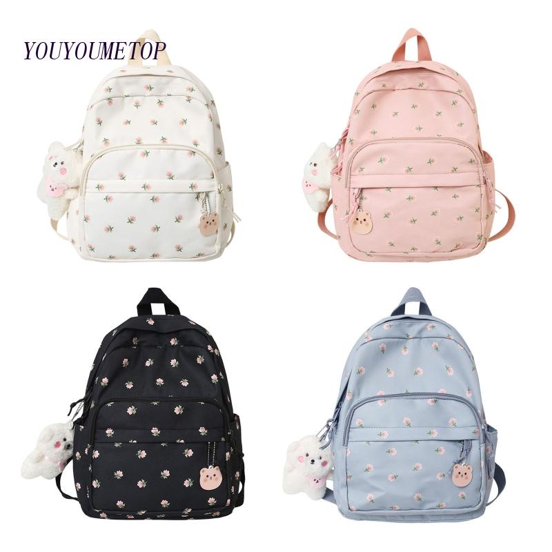Youyo Ba Lô Nhỏ In Hoa Dễ Thương Đựng Sách Đi Làm / Du Lịch / Đi Học Cho Nữ