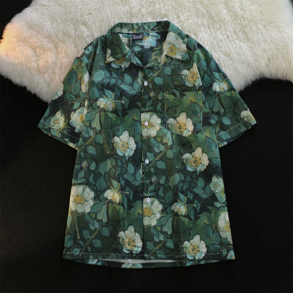 Áo Sơ Mi Tay Ngắn Họa Tiết Hoa Thời Trang Dành Cho Nam