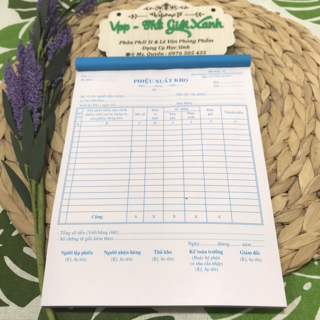 PHIẾU XUẤT KHO 2 LIÊN LỚN