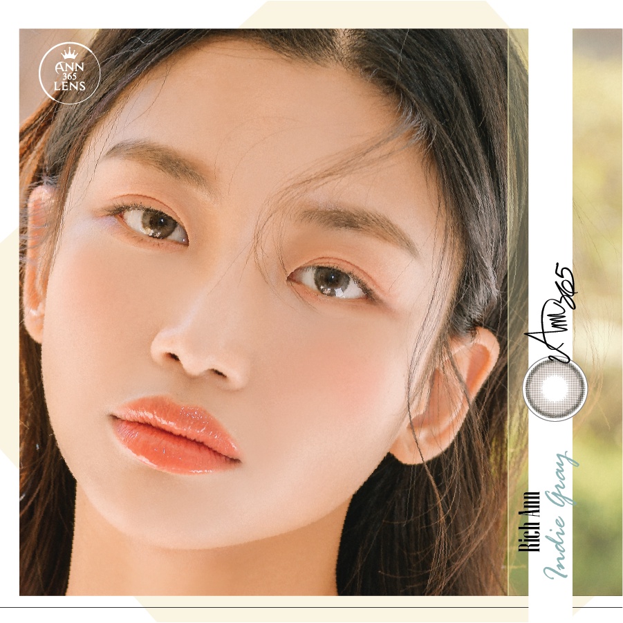 [𝟭 𝗖𝗔̣̆𝗣] Lens Mắt ANN365 Cận 0-8 Độ Đeo 1 Ngày Indie Gray - Xám Thạch Anh Màu Hot 2022